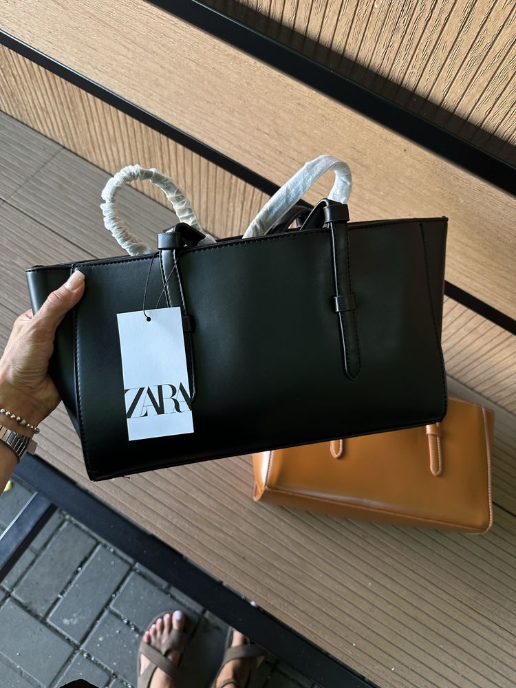 Сумка Zara, жіноча сумка, коричнева сумка, чорна сумка