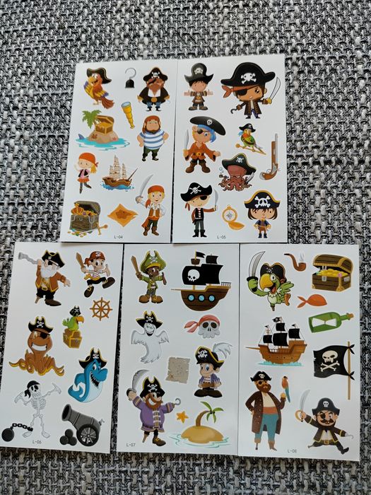 Tatuaże Piraci 5 listków na imprezę  nowe Promocja