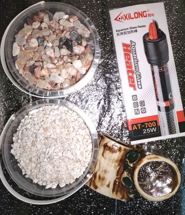 Грунт. Обігрівач, нагрівачі для акваріуму, декор, ,акваріум круглий