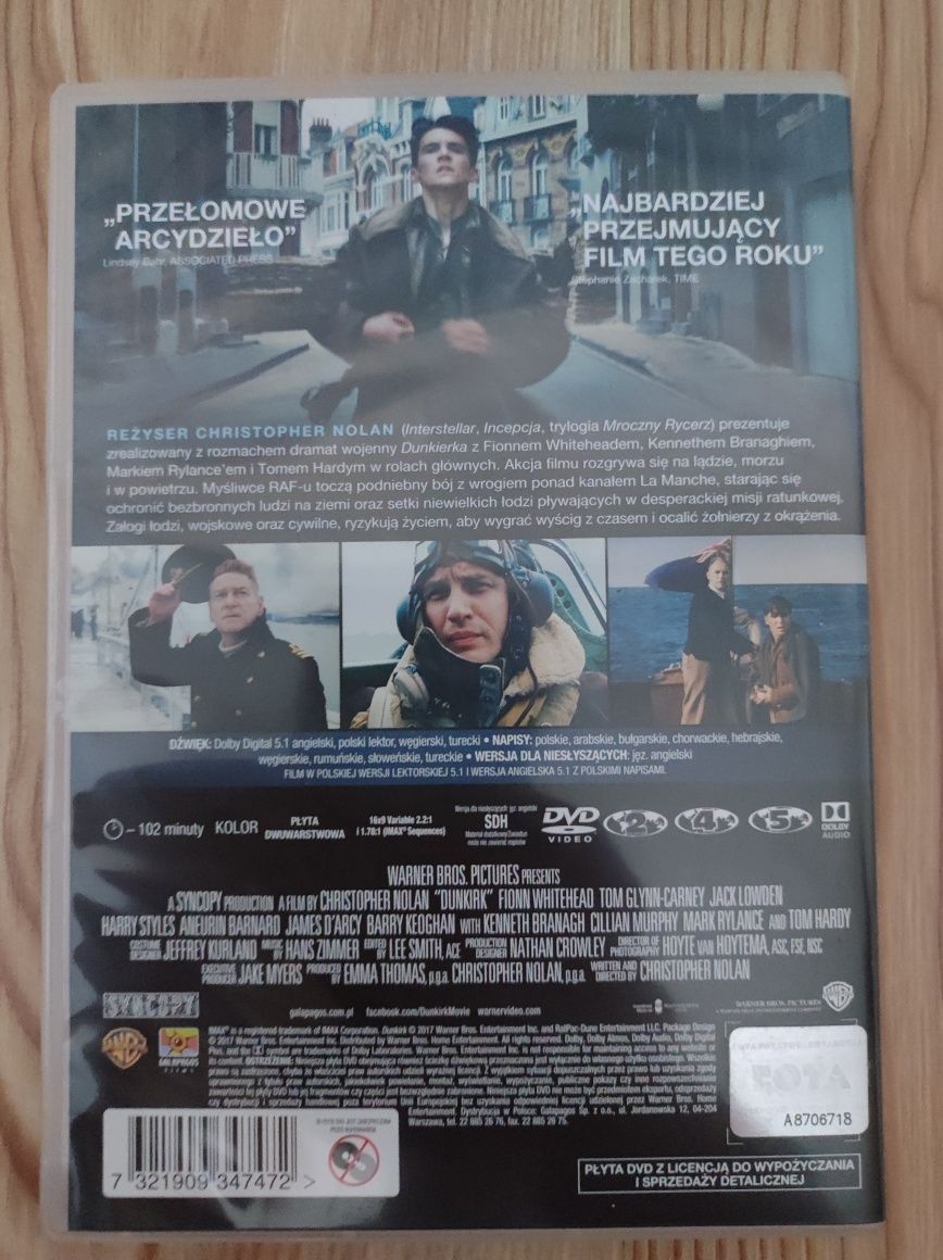 Dunkierka dvd (Dunkirk) w reżyserii Christophera Nolana