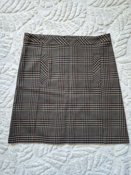 Spódnica w kratkę mini jesienny look Next S