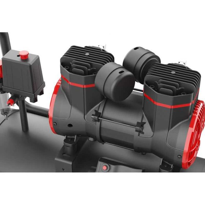 Kompresor 50L CICHY BEZOLEJOWY 2 tłoki 2 pompy sprężarka 230V NOWA