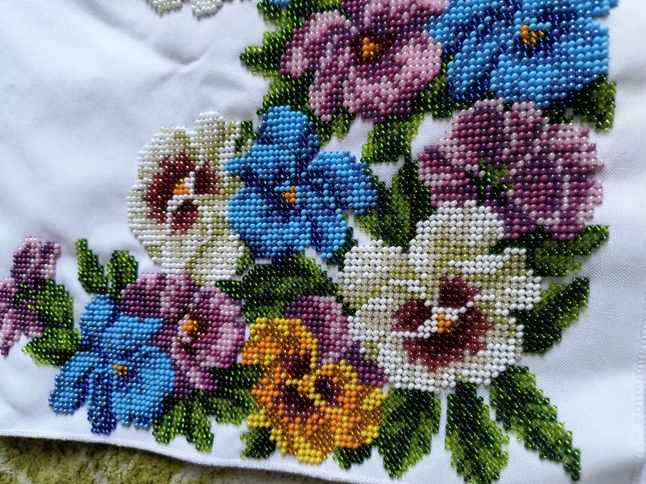 Рушник весільний вишитий бісером