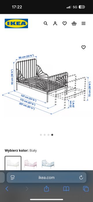 Sprzedam łóżko Ikea minnen, materac gratis!