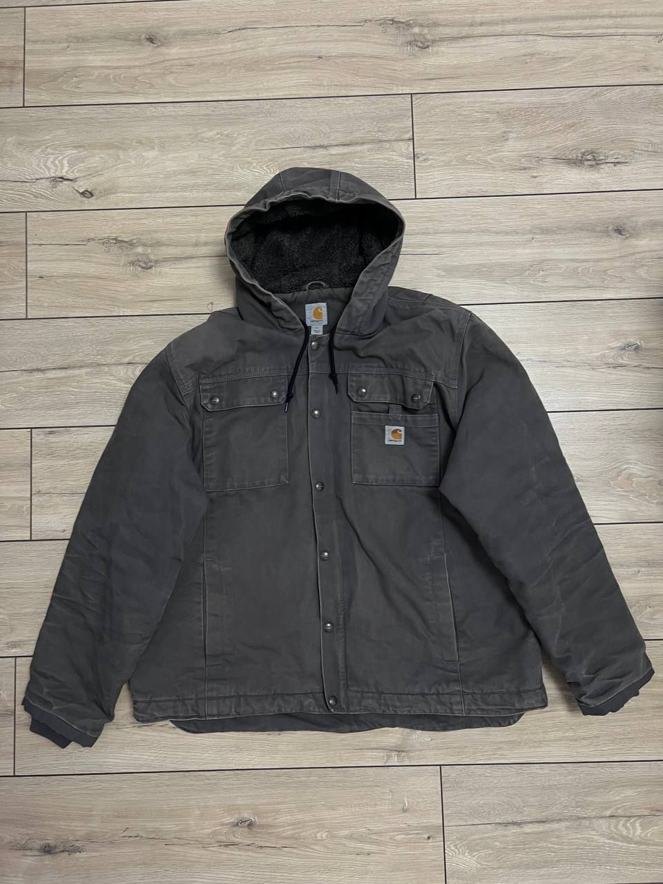 Чоловічі вінтажна утеплена робоча кофта куртка Carhartt XL з капюшоном