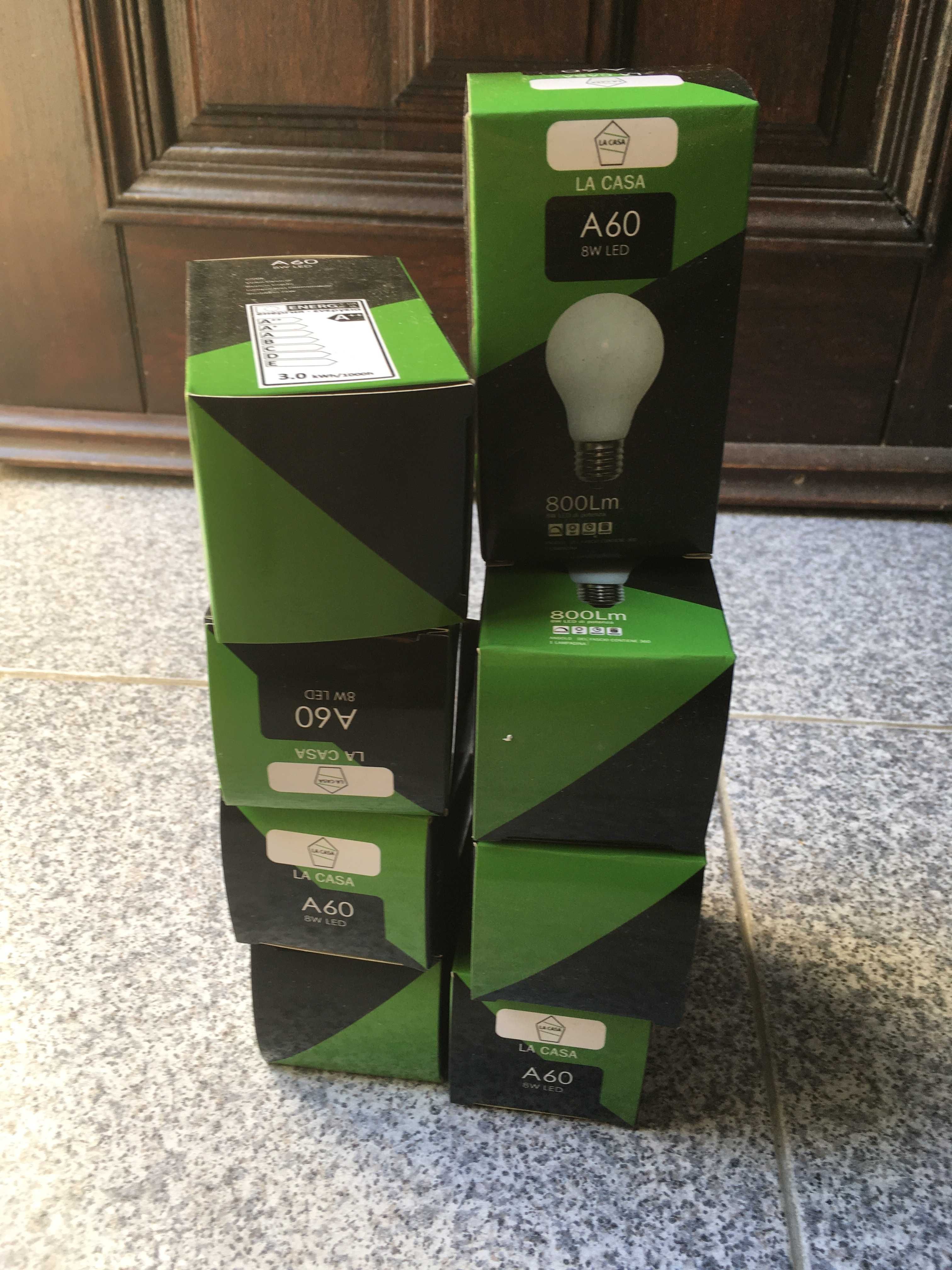 Lâmpadas Led branco E27 8W (Reguláveis)