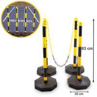 Słupki Barierki Pachołki Parkingowe z Łańcuchami Zestaw 4 sztuk