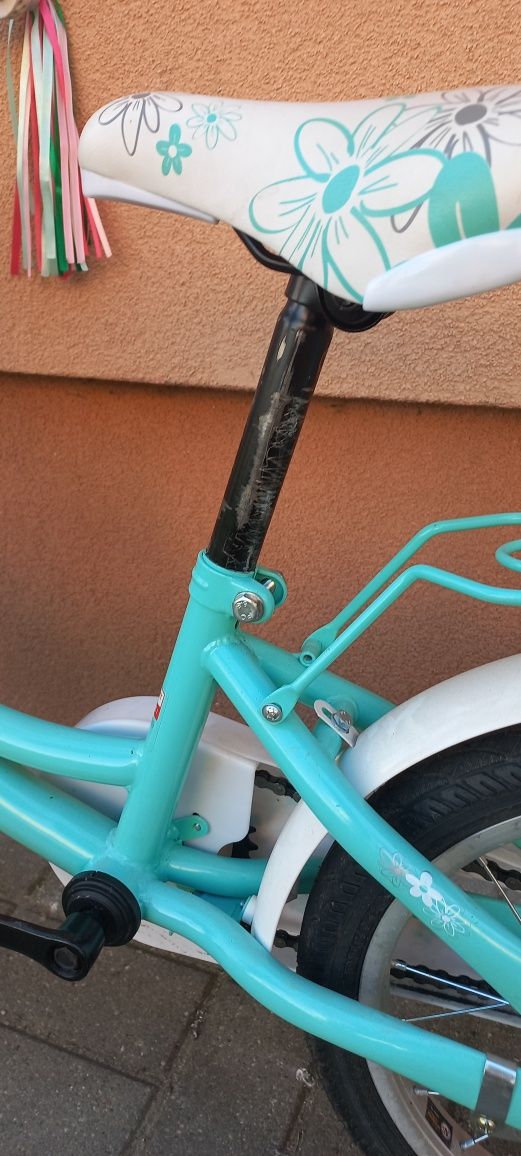 Rower dziewczęcy miętowy 16"