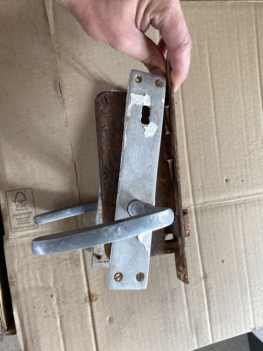 Klamka do drzwi aluminiowa wintage prl