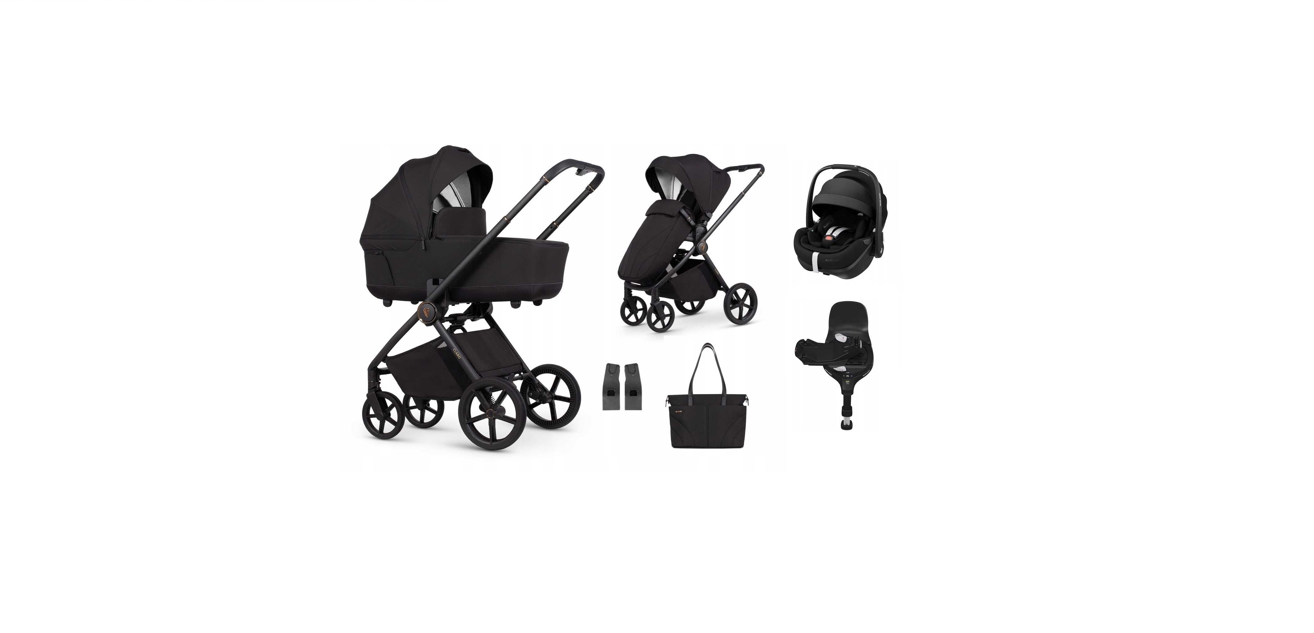 Venicci Claro 4w1 Noir + Maxi-Cosi Pebble 360Pro² + Baza obrotowa 360