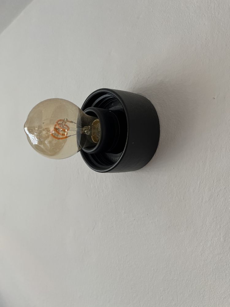 Lampa ścienna oprawa na klosz aesthetic vintage japandi loft PRL DIY