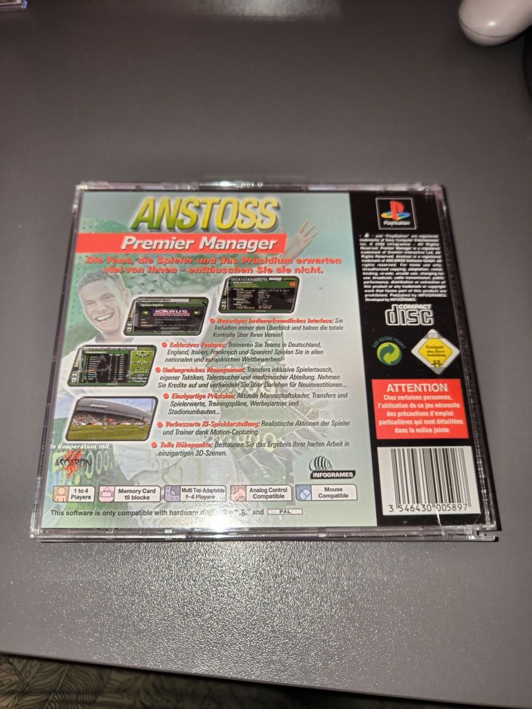 Anstoss premier Manager PlayStation 1 ps1 psx