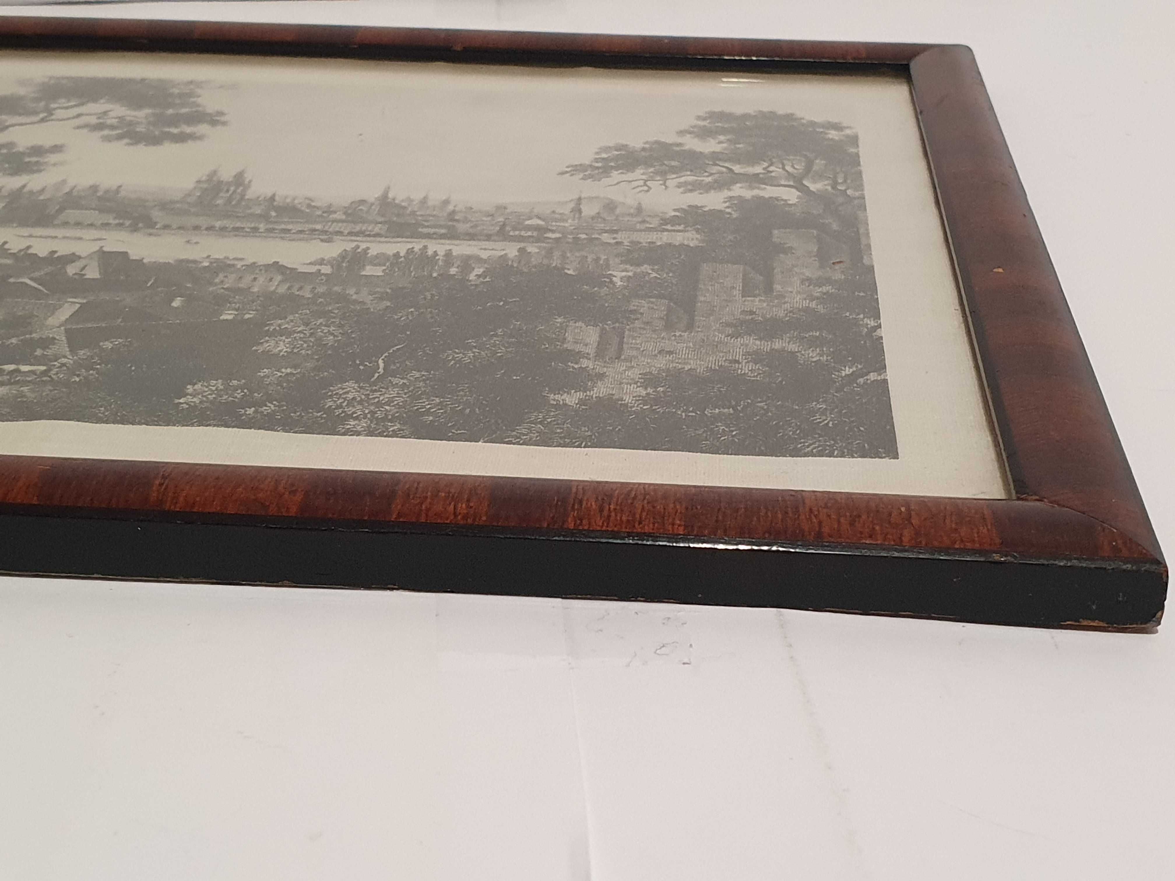 Obraz obrazek Panorama miasta druk jak na płótnie stary zabytkowy 1950