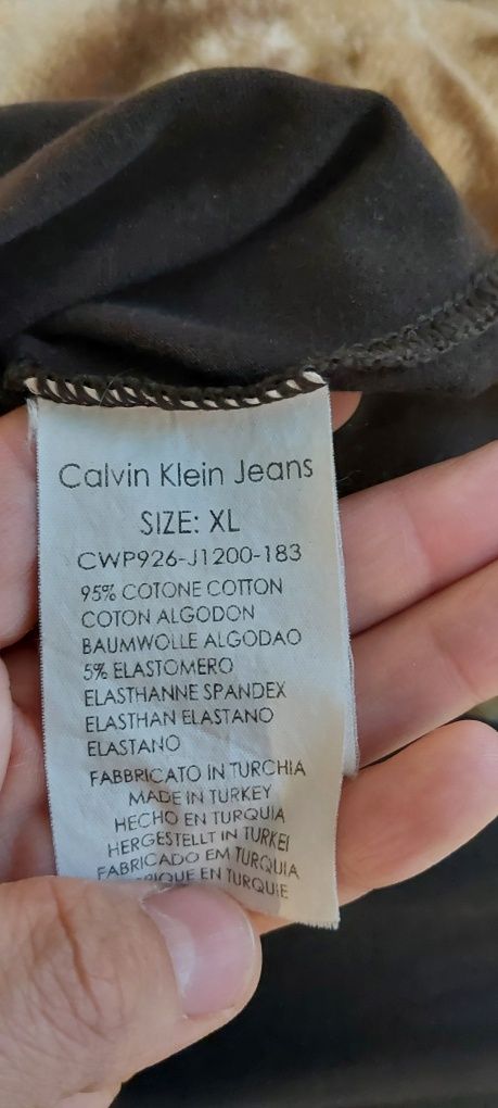 Bluzka top długi rękaw brazowa M Calvin Klein jeans