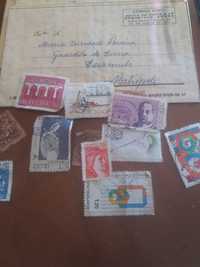 Correspondência antiga cartas postais aerogramas