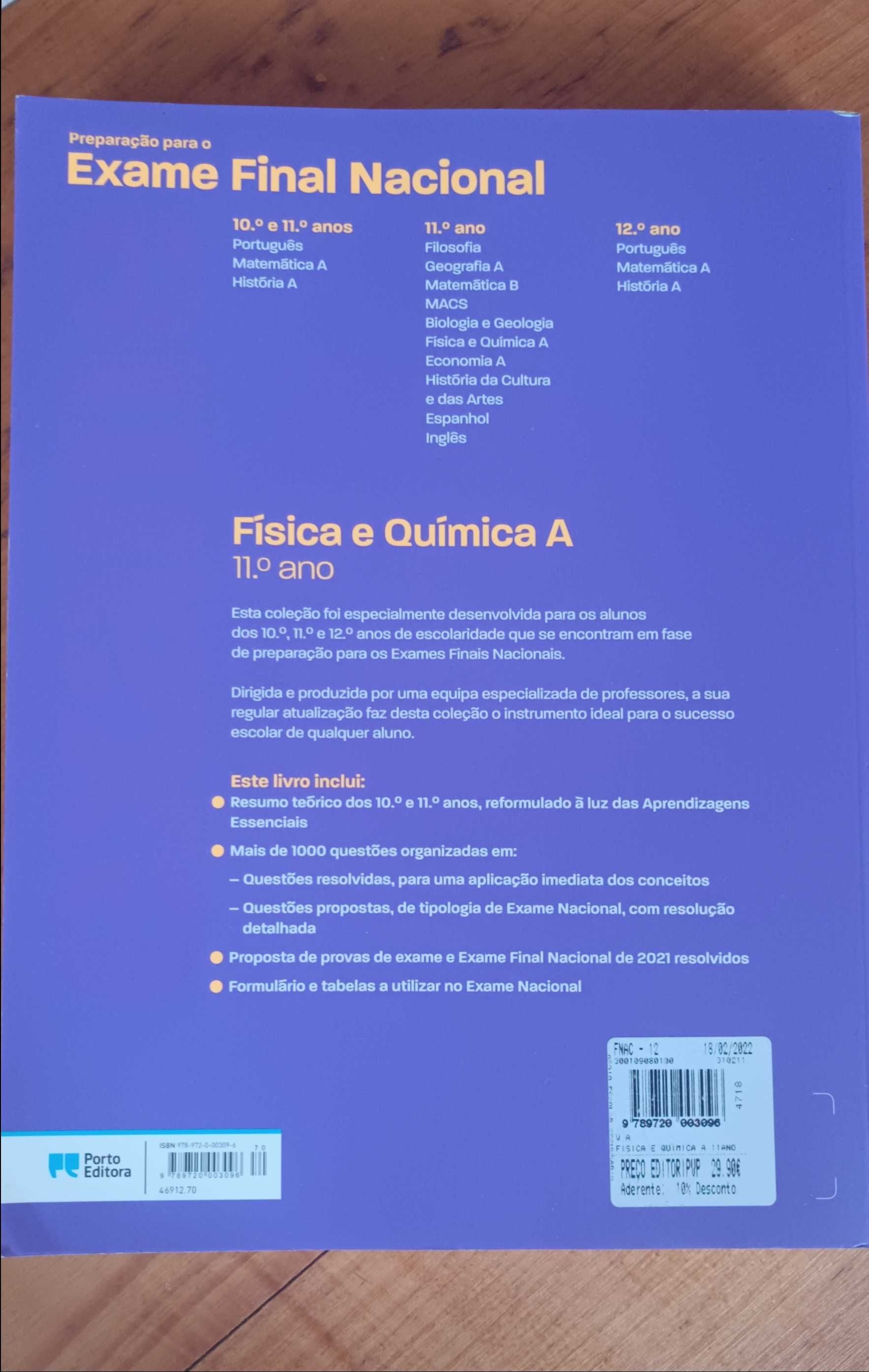 Livro Preparação para exame Físico Química A 11ºAno