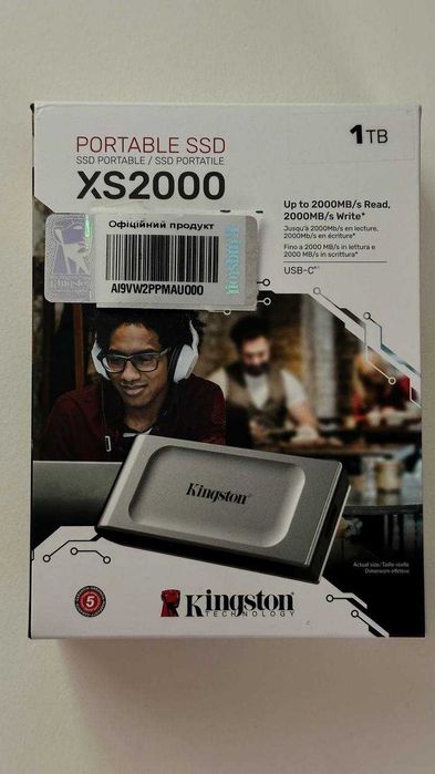 Накопичувач SSD Kingston XS2000 1TB (новий, дешево, подарунок)