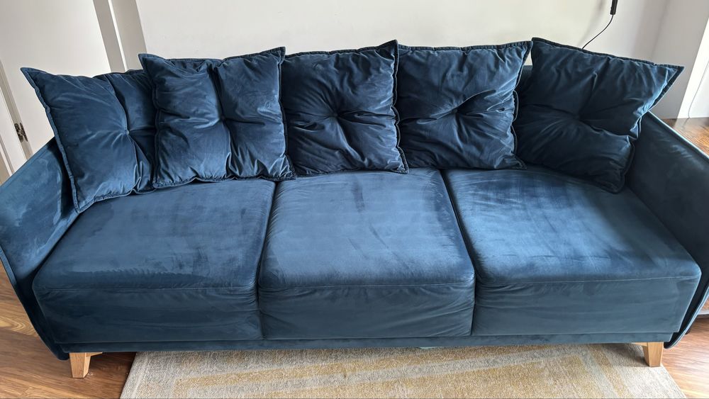 Sofa SOLIS Agata Meble | Funkcja Spania + pojemnik | Tkanina Velluto