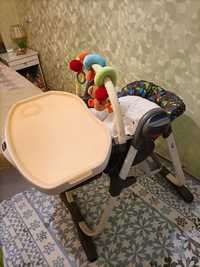 Продам стульчик для кормления Chicco Polly 3в 1, с дугой для игрушек.