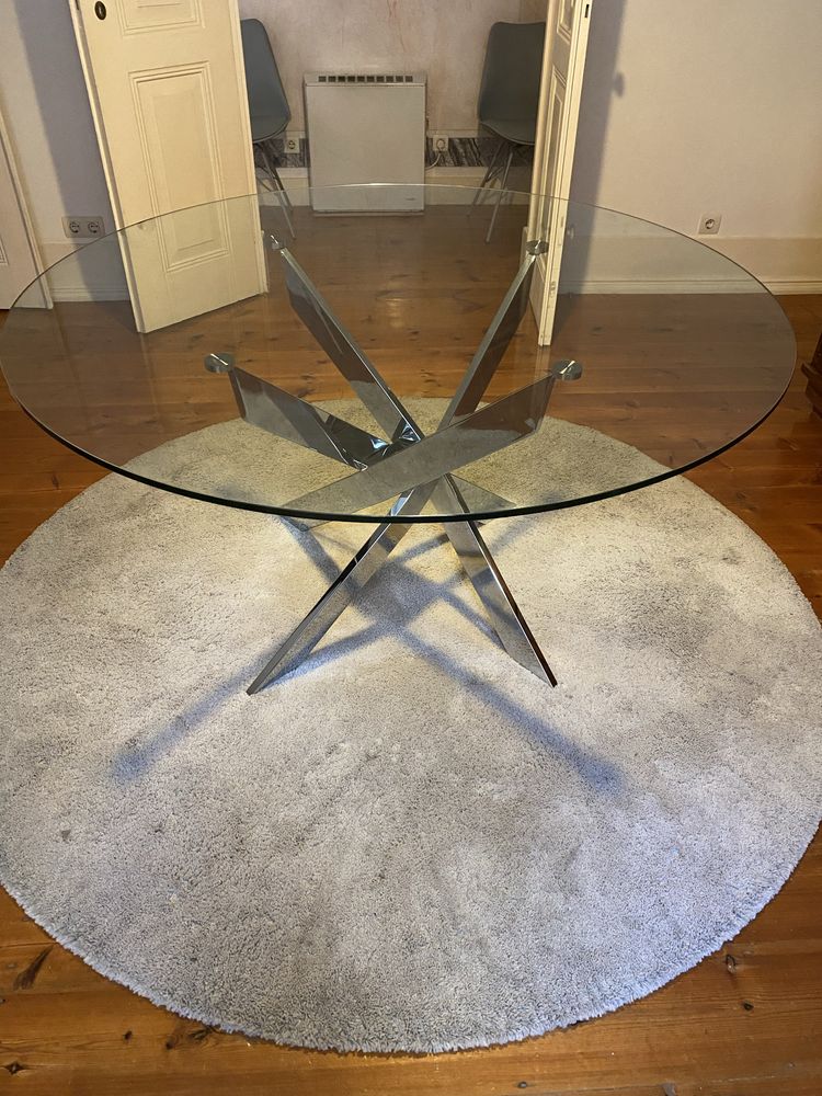 Mesa de vidro jantar seis lugares