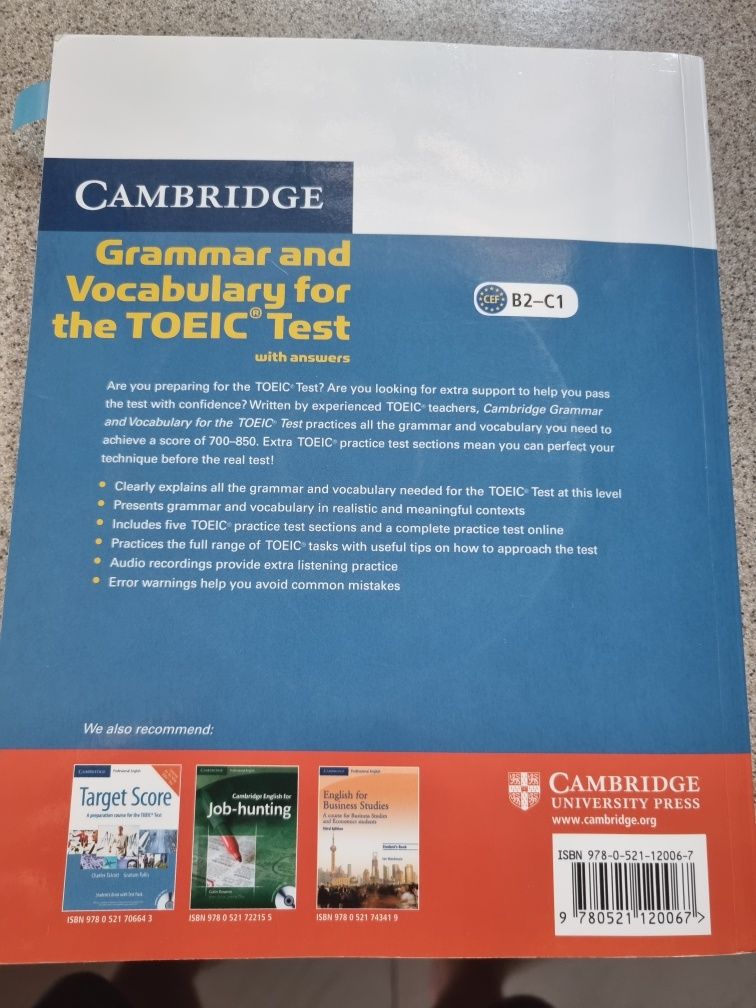 Książka Gramar and Vocabulary for TOEIC