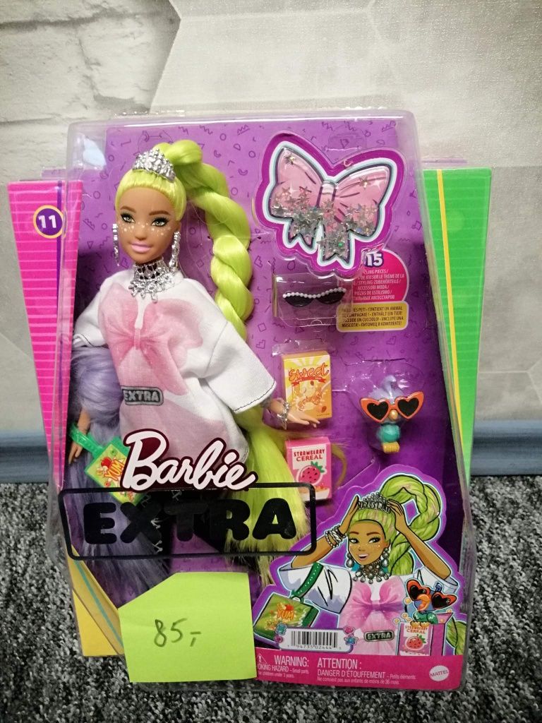 Barbie extra zielone włosy, blond włosy