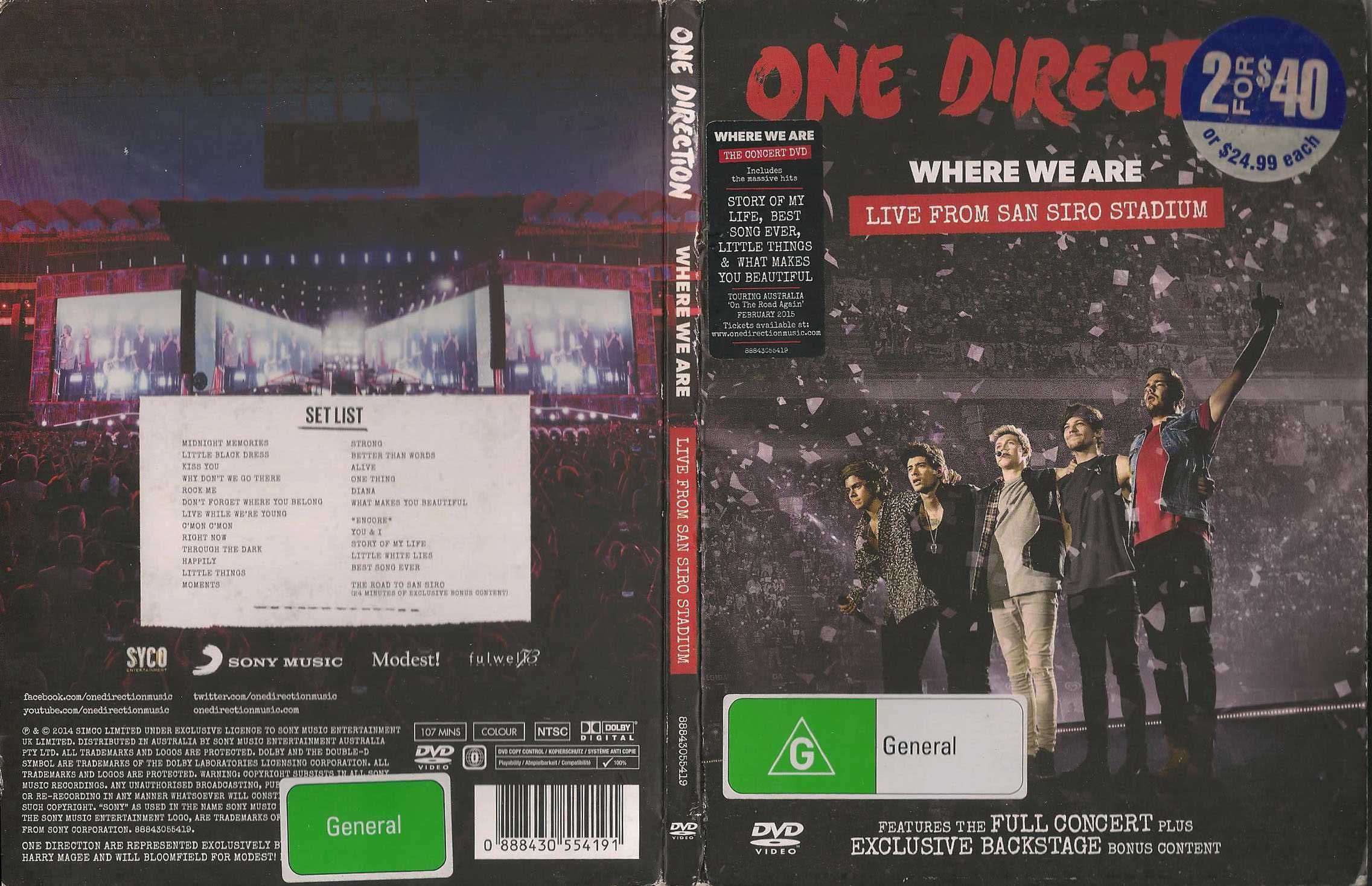 One Direction Live From San Siro Stadium + Four Edições Australiana