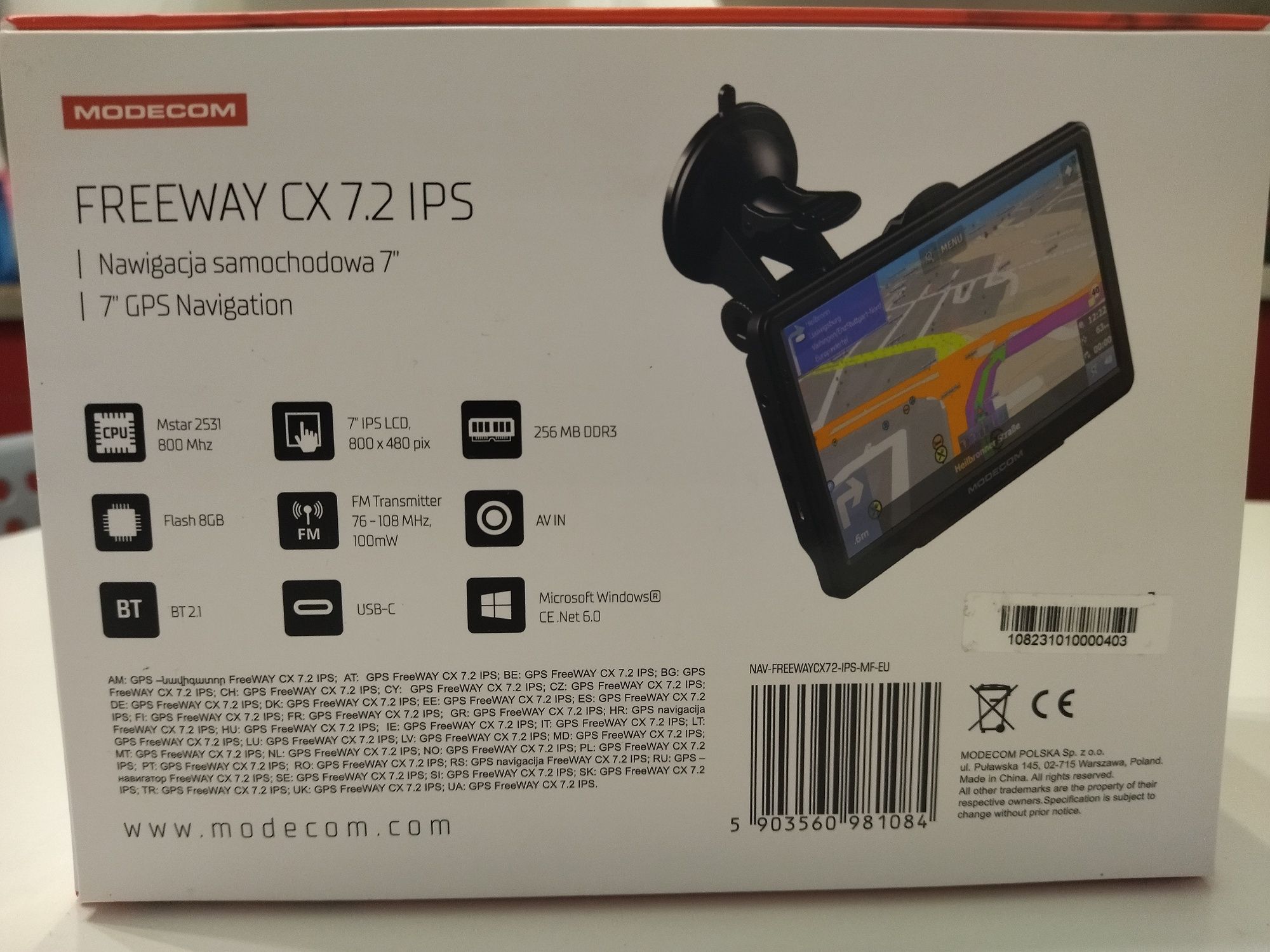 Nawigacja samochodowa 7" FREE WAY CX 7.2 IPS