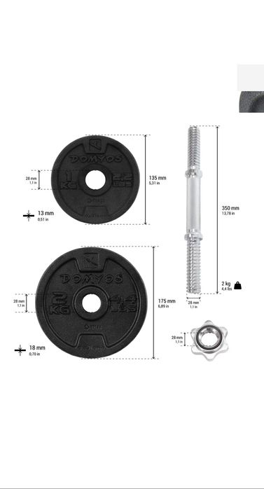 Kit de musculação 20 kg decatlhon