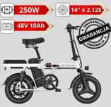 Rower Elektryczny Składany Engwe T14 250W 48V 10Ah Biały Gwarancja!!!