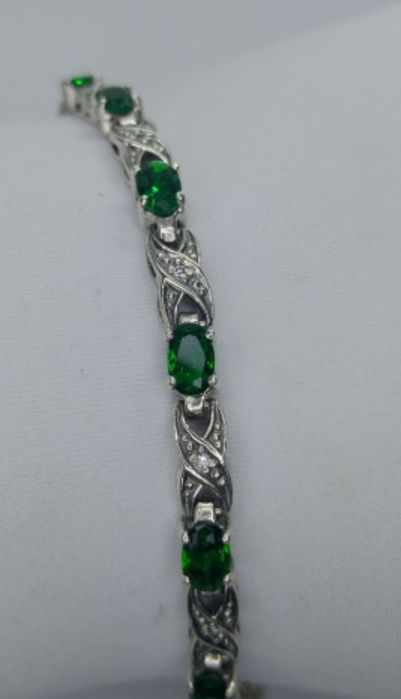 Сережки з діамантами та гідротерм.смарагдами 585