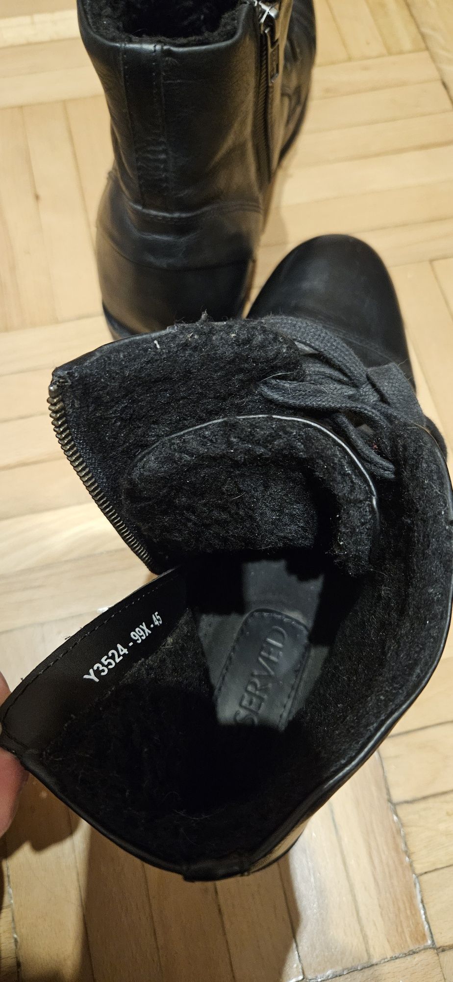 Buty botki męskie 45 kozaki czarne reserved