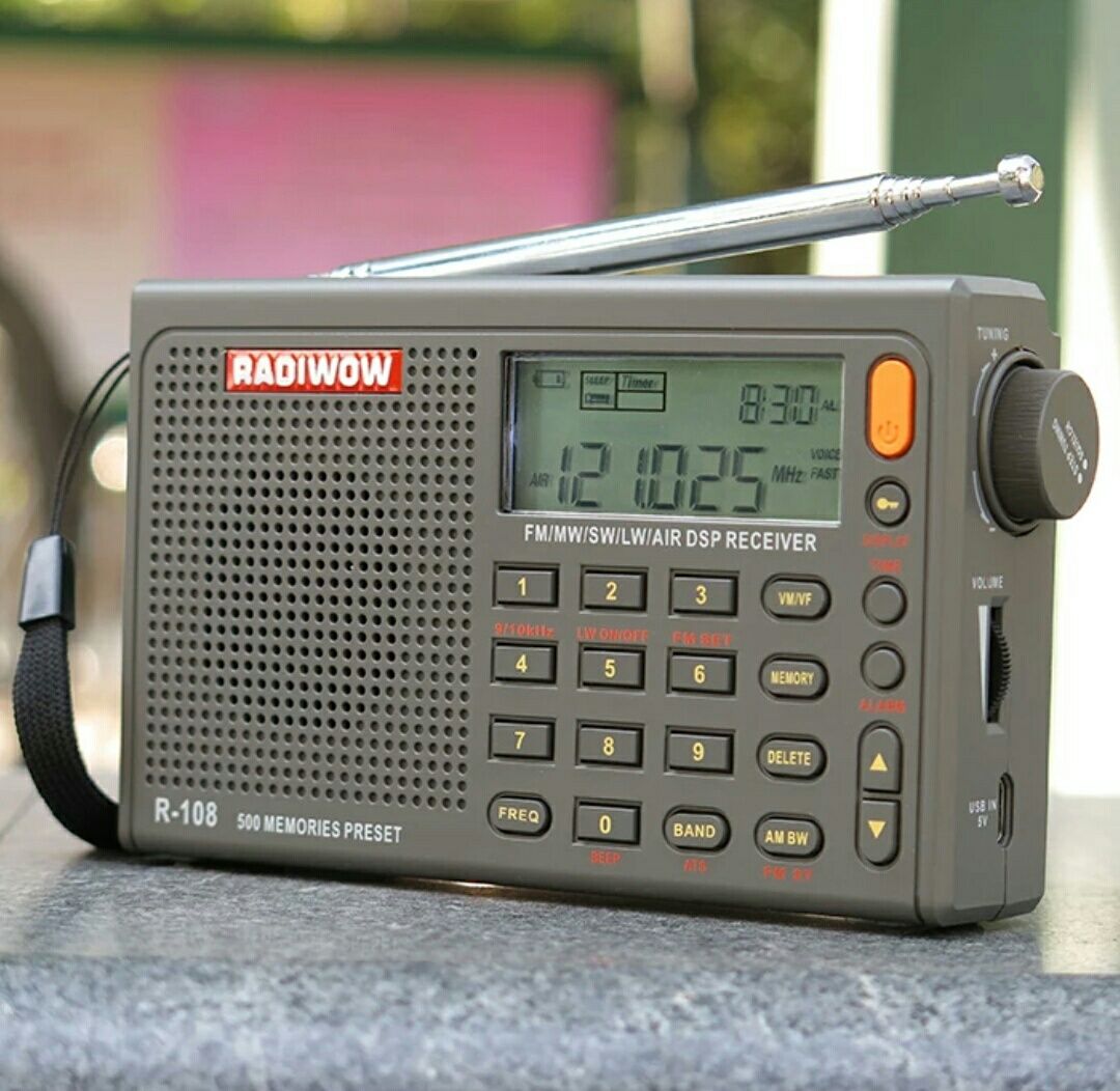 Radiwow R-108 всеволновый DSP радиоприемник FM64-108/СВ/КВ/АВИА Li-Ion