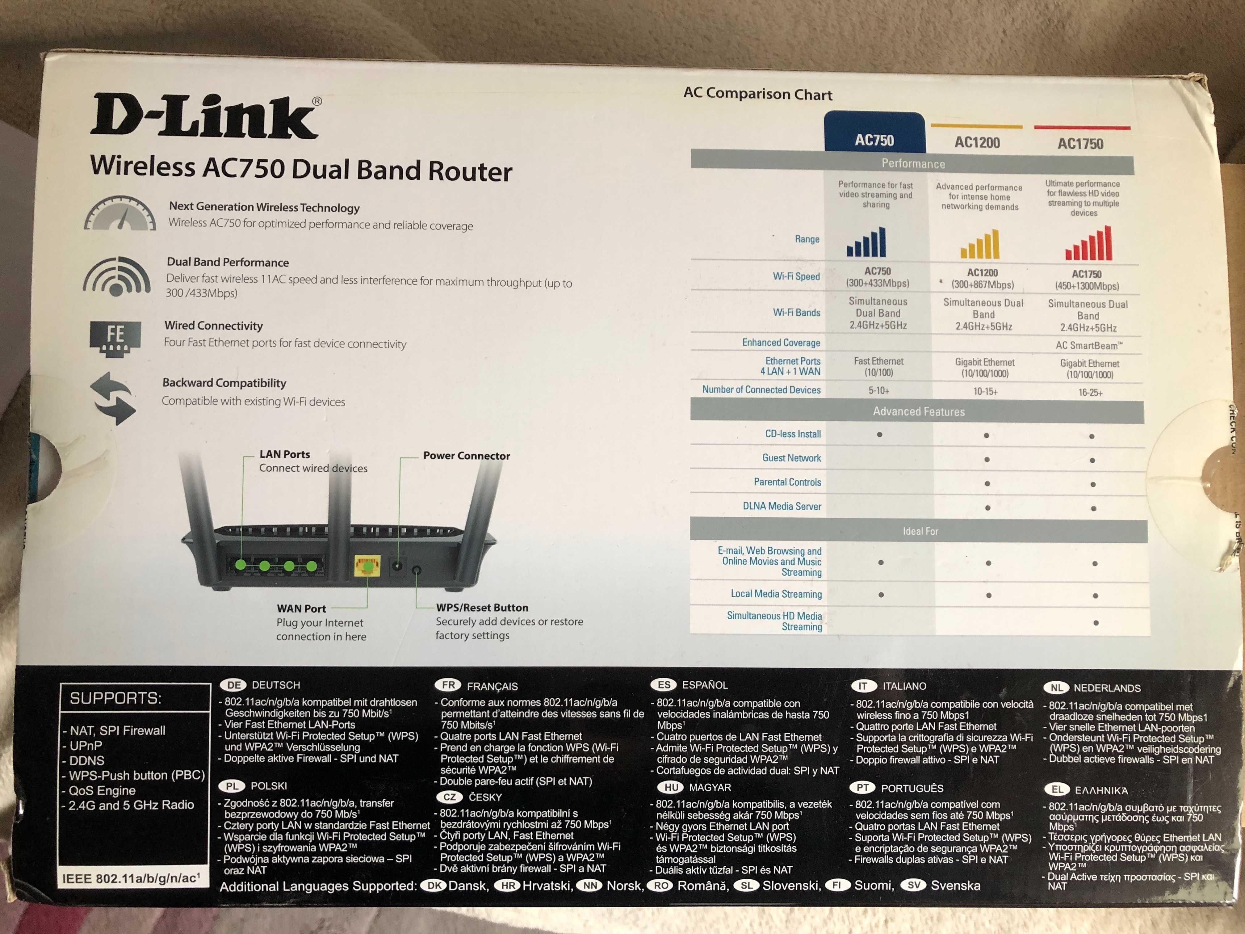 Router D-Link AC750 Dual Band Router