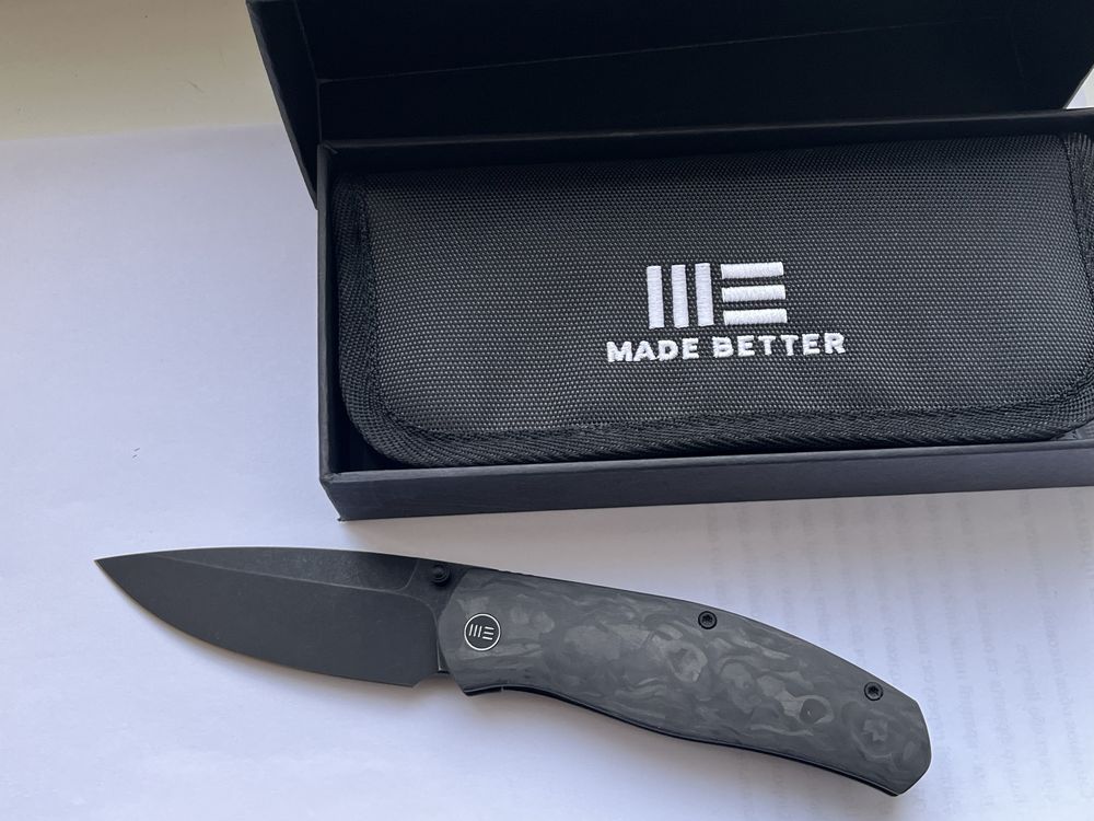 Складной нож We Knife Esprit, marble carbon fiber WE20025A-C