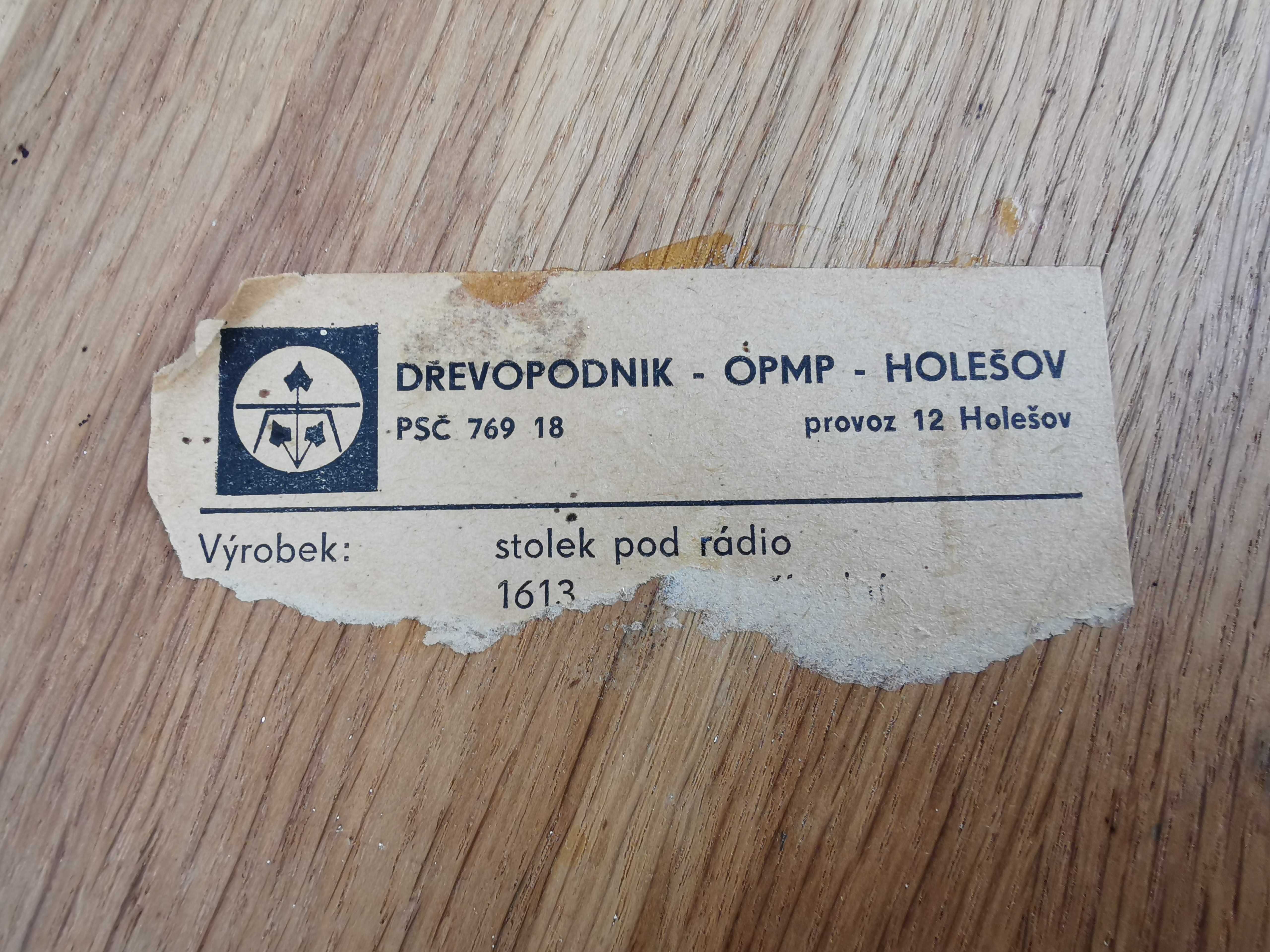Stolik pod radio z żyłkową półką, Czechosłowacja '60, PRL Design, Loft