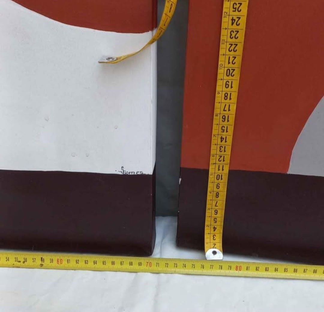 Conjunto 2 quadros pintados à mão