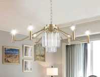 Lampa sufitowa wisząca,kryształ ,metal złota 6xE12  ELEGANCKA STYLOWA