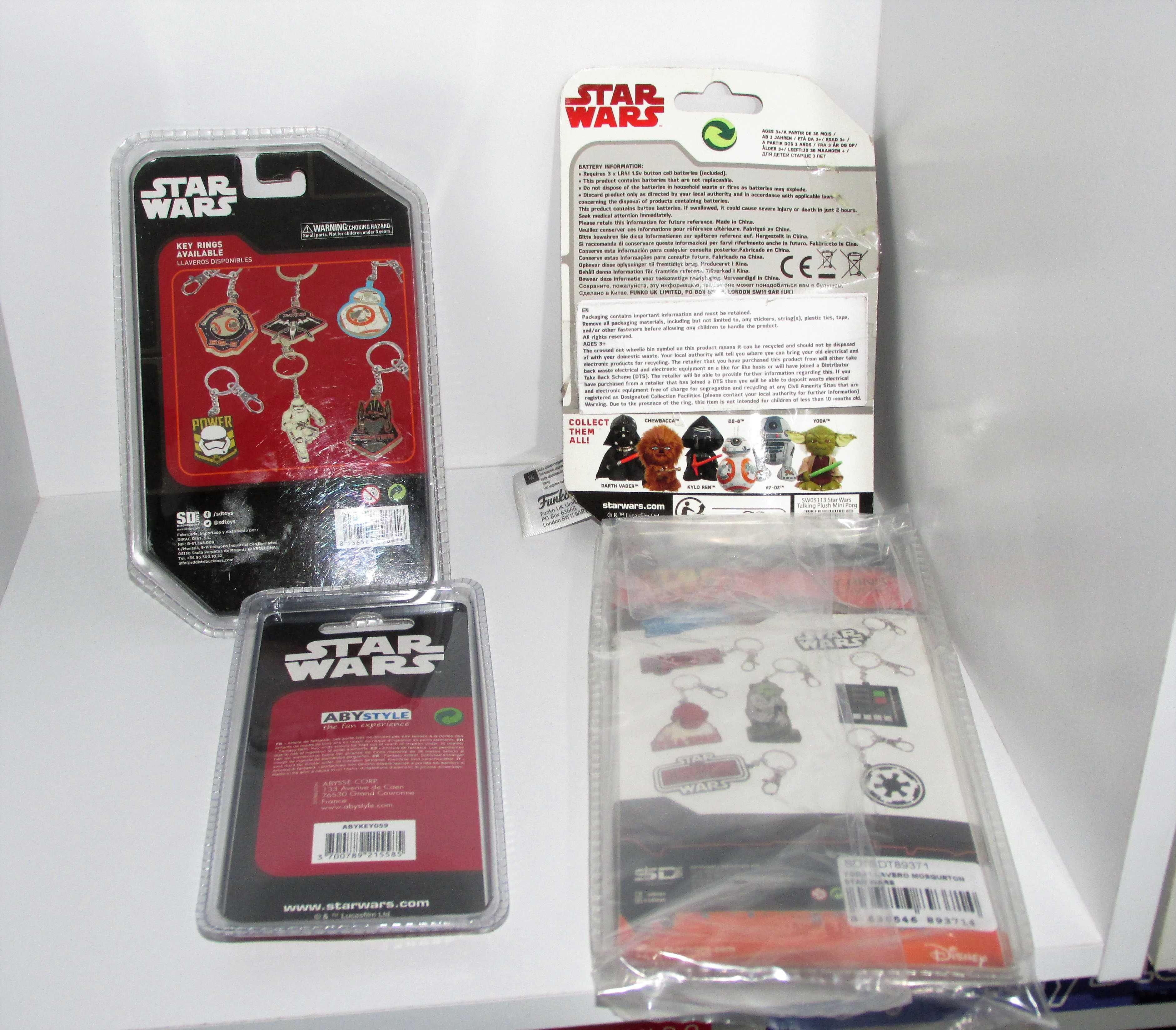 Conjunto de 8 Porta-chaves Star Wars Novos/Selados