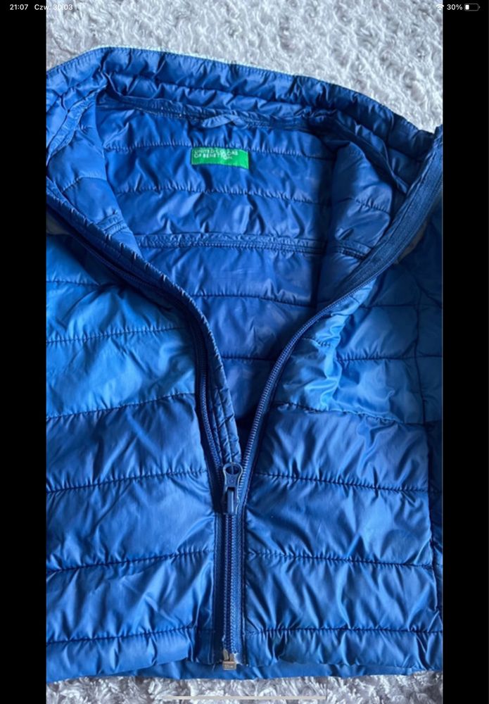 Benetton lekka kurtka w odcieniach niebieskiego, 3-4 latka XS 100cm