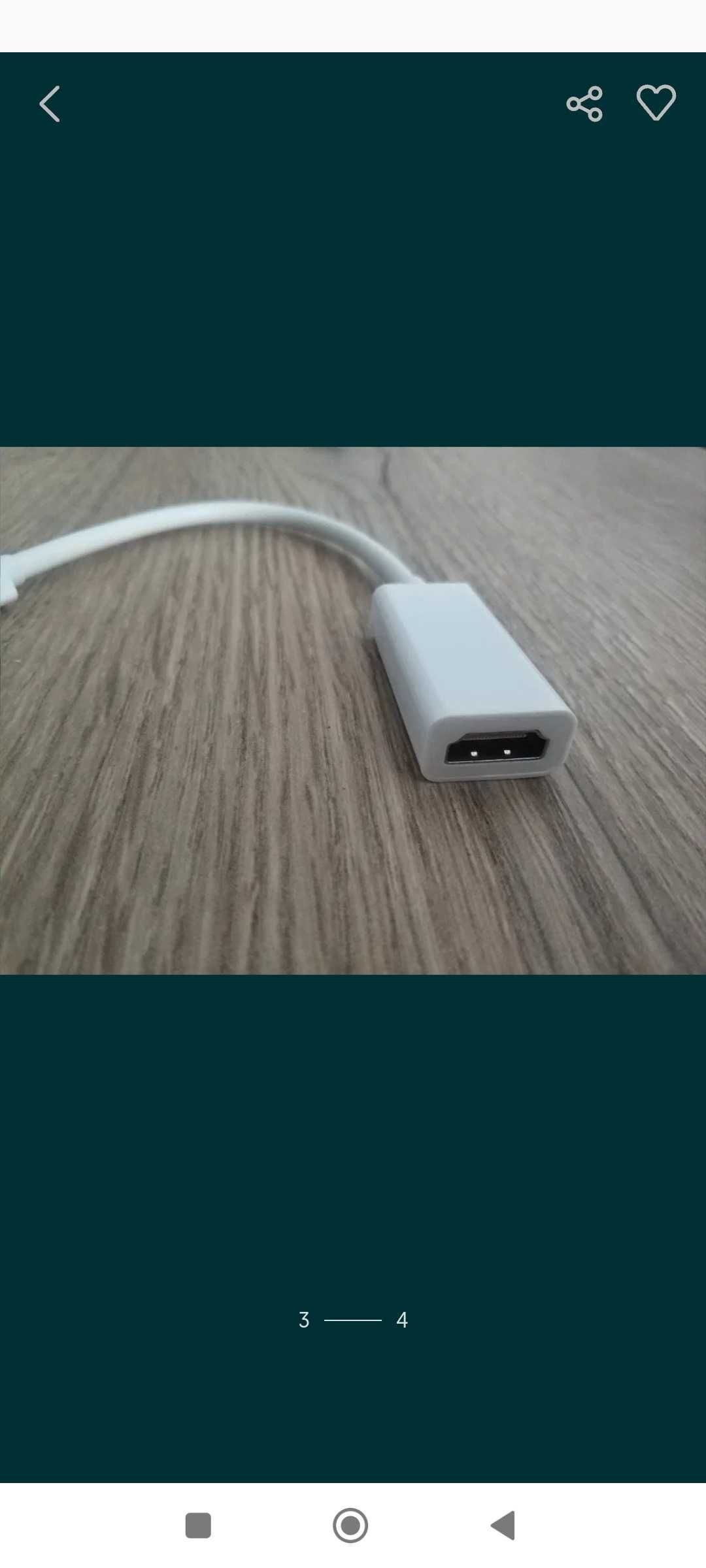 Adapter Przejściówka Mini DisplayPort HDMI mini DP kabel przewód biały