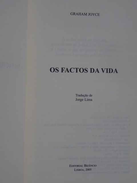 Os Factos da Vida de Graham Joyce - 1ª Edição
