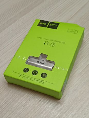 Переходник Hoco 2 в 1 - USB Type-C на 3,5 мм + USB Type-C