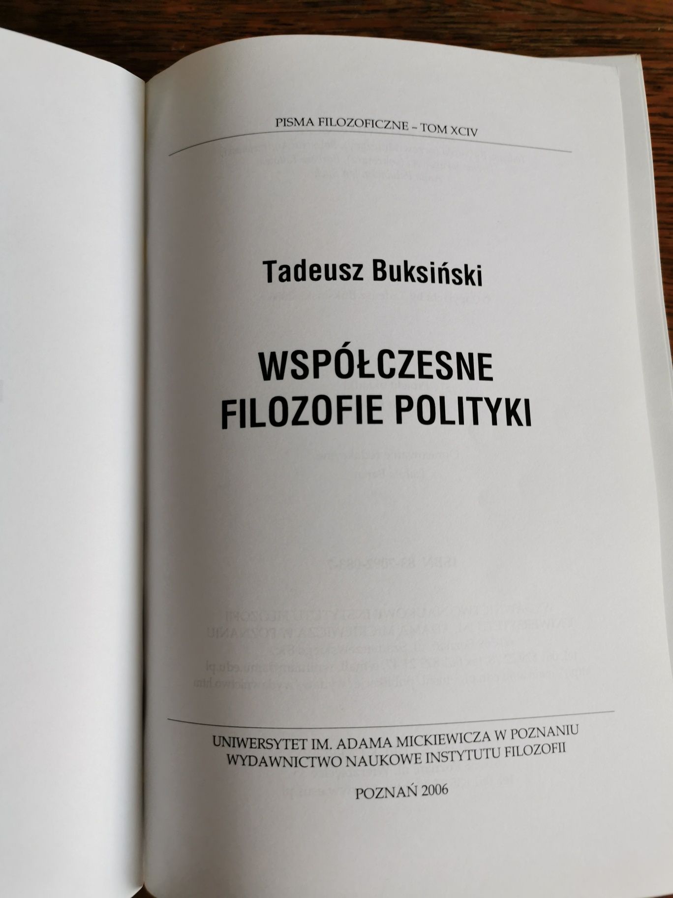 Współczesne filozofie polityki T. Buksiński