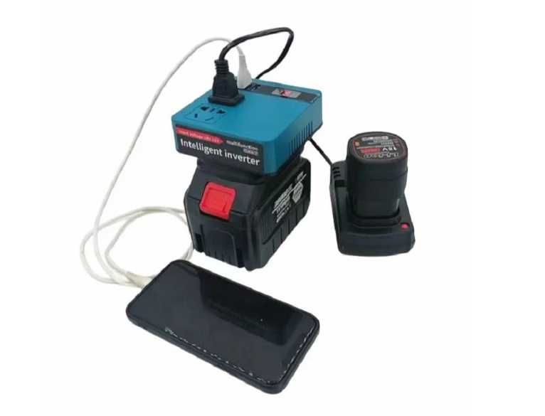 Инвертор  AC220V/DC5V/21V под акумулятор Makita