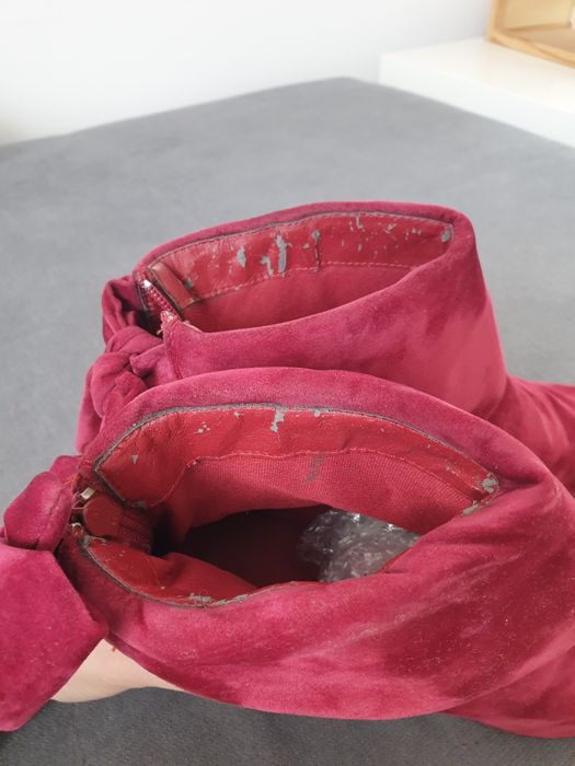 Damskie botki wiosenne, rozmiar 40, bordowe