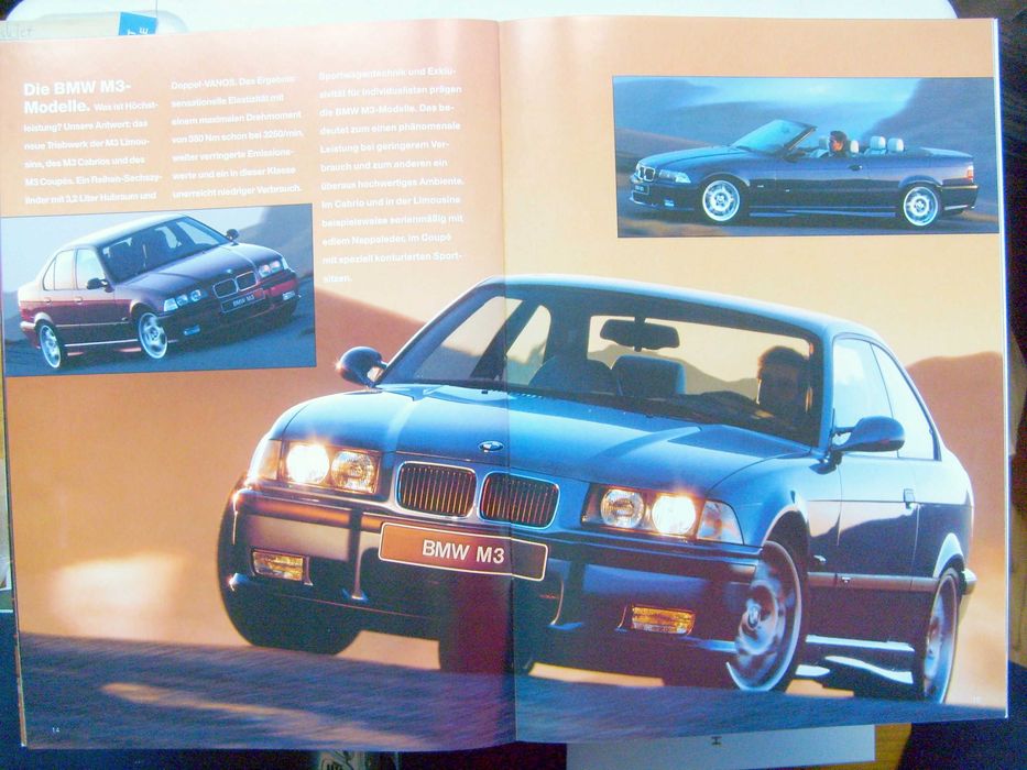 BMW 1996 (2/95) 3 E36, 5 E34, 5 E39, 7 E38, 8 E31 prospekt 24 str. BDB