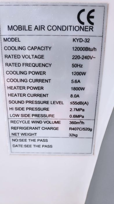 Ar condiconado portatil (quente e frio) e desumidificador