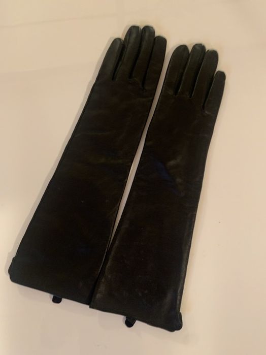 Рукавиці довгі шкіряні утерлені 6,5 нові