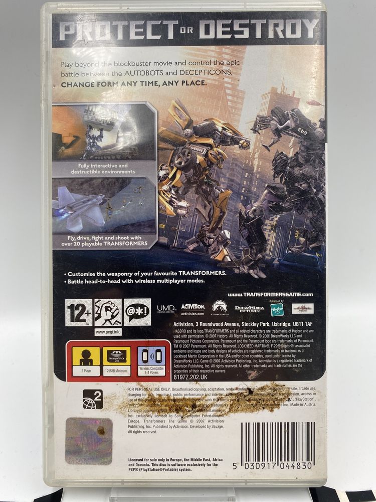 Transformers The Game PSP Gwarancja